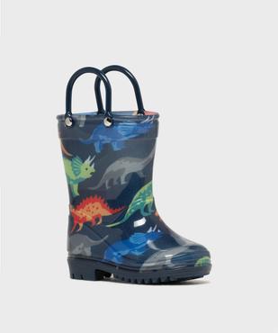 Bottes de pluie à anses et motifs dinosaures bébé vue2 - LITTLE LOVE - GEMO