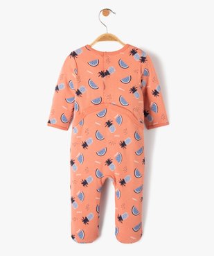 Pyjama bébé à motifs fruits exotiques fermeture pont dos vue3 - GEMO(BB COUCHE) - GEMO