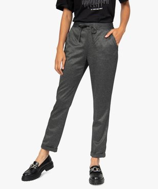 Pantalon femme en maille extensible imprimé vue1 - GEMO(FEMME PAP) - GEMO
