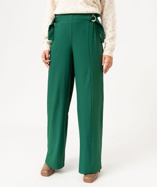 Pantalon large avec boucles à la ceinture femme vue1 - GEMO(FEMME PAP) - GEMO