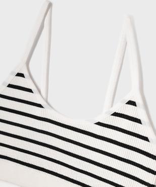 Brassière à fines bretelles en maille côtelée fille vue2 - GEMO 4G FILLE - GEMO