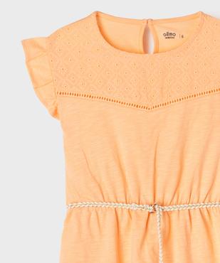 Robe fille en maille avec buste brodé et manches à volants vue2 - GEMO 4G FILLE - GEMO
