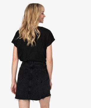 Tee-shirt femme large à manches ultra courtes vue3 - GEMO(FEMME PAP) - GEMO