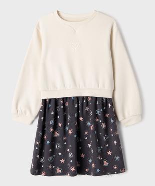 Robe avec haut sweat fille vue3 - GEMO (ENFANT) - GEMO