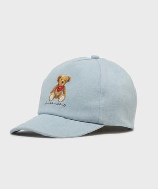 Casquette en toile denim avec motif ourson fille - LuluCastagnette vue1 - LULU CASTAGNETT - GEMO