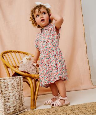 Robe à manches courtes à motifs fleuris bébé fille vue1 - GEMO 4G BEBE - GEMO