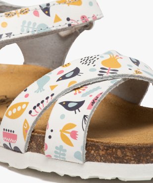 Sandales bébé fille imprimées en cuir fermeture scratch vue6 - SEAQUAL - GEMO