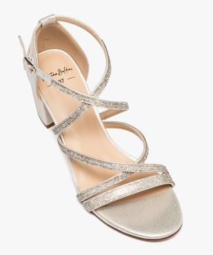 Sandales femme à talon fermé et fines brides strass vue12 - VALENTINA BALDA - GEMO