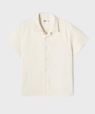 Chemise manches courtes à col cubain en coton texturé garçon vue2 - GEMO 4G GARCON - GEMO