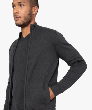 Gilet homme zippé à col camionneur 100% coton biologique vue2 - GEMO C4G HOMME - GEMO