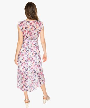 Robe femme en voile imprimé asymétrique vue3 - GEMO(FEMME PAP) - GEMO