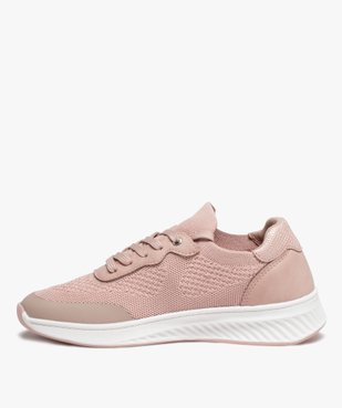 Baskets femme confort dessus maille unie - Wellness vue3 - WELLNESS - GEMO