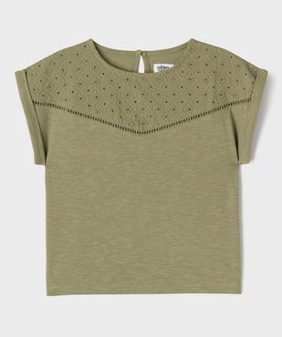 Tee-shirt manches courtes loose à plastron fille vue1 - GEMO 4G FILLE - GEMO