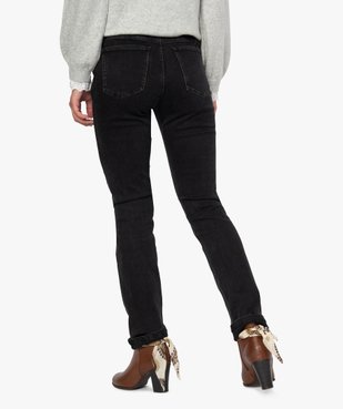 Jean femme regular taille normale noir avec ceinture vue3 - GEMO(FEMME PAP) - GEMO