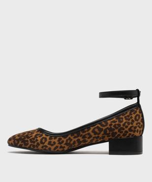 Ballerines motif léopard à petit talon femme - Follow Me vue4 - FOLLOW ME - GEMO