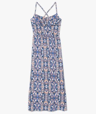 Robe femme longue à bretelles croisées et maille fluide imprimée vue4 - GEMO(FEMME PAP) - GEMO