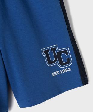 Bermuda de sport avec bandes latérales ajourées garçon - Camps United vue2 - CAMPS - GEMO