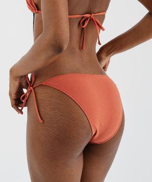 Bas de maillot de bain culotte à fines paillettes avec liens femme vue2 - GEMO (PLAGE) - GEMO