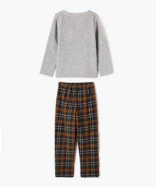 Pyjama en velours 2 pièces à carreaux et motif garçon vue4 - GEMO (ENFANT) - GEMO