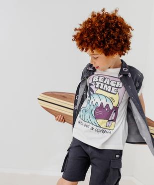 Tee-shirt manches courtes avec motif surf garçon vue5 - GEMO 4G GARCON - GEMO