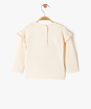 Tee-shirt bébé fille manches longues, volants et micro-motifs - LuluCastagnette vue3 - LULUCASTAGNETTE - GEMO