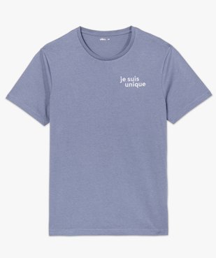 Tee-shirt homme à manches courtes à message brodé 100% coton biologique vue4 - GEMO (HOMME) - GEMO