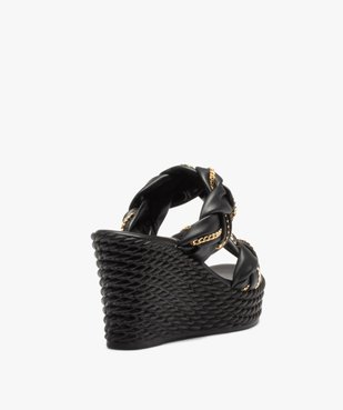 Mules femme compensées à brides tressées vue4 - GEMO(URBAIN) - GEMO
