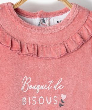 Pyjama bébé fille en velours effet 2 en 1 vue2 - GEMO(BB COUCHE) - GEMO