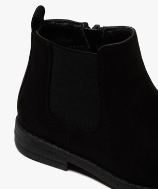 Boots fille style chelsea zippés en suédine unie vue6 - GEMO (ENFANT) - GEMO