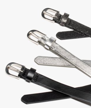 Ceinture fille fine à boucle (lot de 3) vue2 - GEMO (JUNIOR) - GEMO