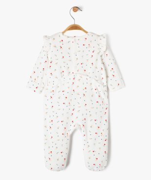 Pyjama en velours avec volants et motifs coeurs bébé fille vue4 - GEMO 4G BEBE - GEMO