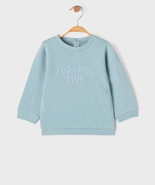 Sweat molletonné avec inscriptions en relief bébé garçon vue1 - GEMO 4G BEBE - GEMO