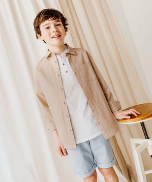 Chemise manches longues en coton lin mélangés garçon vue8 - GEMO (JUNIOR) - GEMO