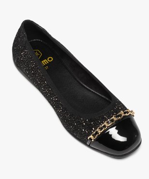 Ballerines femme à bout verni et chaînette métallisée vue5 - GEMO(URBAIN) - GEMO