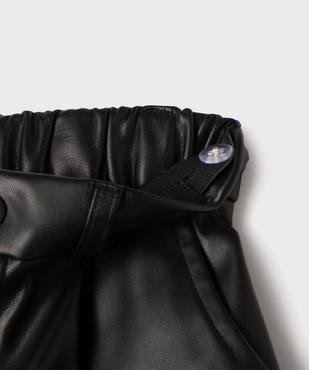 Short ample en cuir imitation à taille élastiquée fille vue2 - GEMO (ENFANT) - GEMO