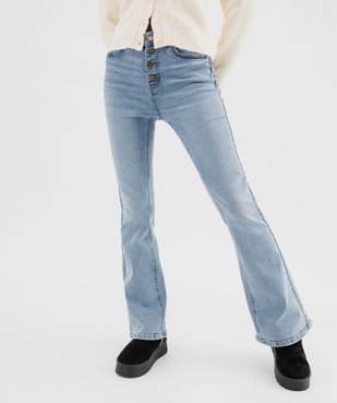 Jean bootcut taille haute en denim stretch femme vue2 - GEMO 4G FEMME - GEMO
