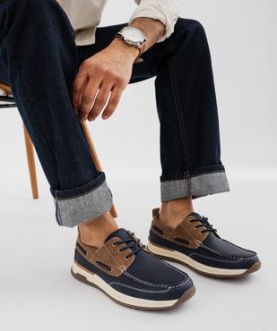 Chaussures bateau à lacets semelle sport homme - Urban Steps vue1 - URBAN STEPS - GEMO