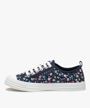 Baskets femme à lacets dessus toile imprimée fleurs vue3 - GEMO (SPORTSWR) - GEMO