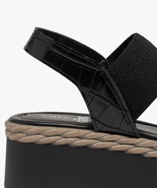 Sandales femme à talon compensé et brides élastiques vue6 - GEMO(URBAIN) - GEMO