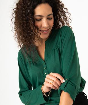 Tee-shirt à manches longues en polyester recyclé femme vue2 - GEMO 4G FEMME - GEMO