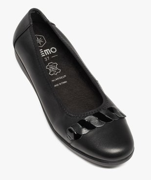 Ballerines confort femme dessus cuir uni à bride fantaisie vue5 - GEMO (CONFORT) - GEMO