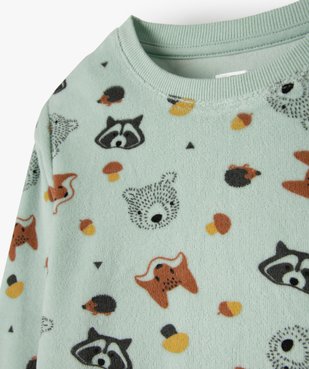 Pyjama garçon en velours motif animaux de la forêt vue2 - GEMO (ENFANT) - GEMO