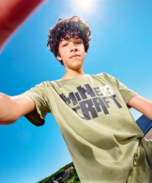Tee-shirt manches courtes en jersey de coton imprimé devant et dos garçon - Minecraft vue1 - MINECRAFT - GEMO