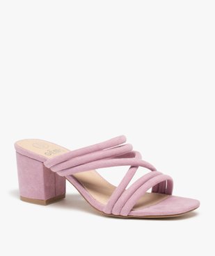 Mules femme unies à talon carré et brides rondes vue2 - GEMO(URBAIN) - GEMO