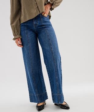 Jean palazzo taille haute femme vue1 - GEMO 4G FEMME - GEMO