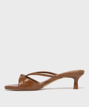 Sandales mules à petit talon femme - Follow Me vue3 - FOLLOW ME - GEMO