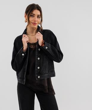 Veste en jean avec du coton recyclé femme vue5 - GEMO 4G FEMME - GEMO