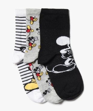 Chaussettes garçon à tige haute imprimées - Mickey (lot de 3) vue1 - DISNEY DTR - GEMO
