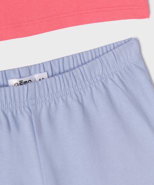 Pyjashort à manches volantées et motif licorne fille vue3 - GEMO 4G FILLE - GEMO