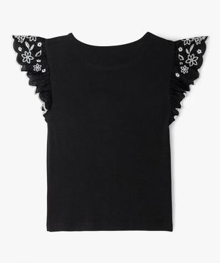 Tee-shirt manches courtes en volant brodé fille vue4 - GEMO (ENFANT) - GEMO